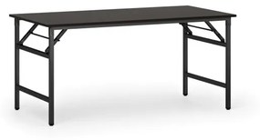Konferenčný stôl FAST READY s čiernou podnožou, 1600 x 800 x 750 mm, wenge
