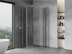 Mexen, Mexen Mist L Duo sklápací sprchový kút 90 x 90 cm, priehľadný, chróm - 8A4L-090-090-01-00