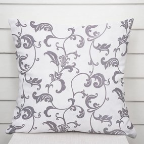 Biante Bavlnená obliečka na vankúš Sandra SA-184 Sivé kvetované ornamenty na bielom 45 x 45 cm
