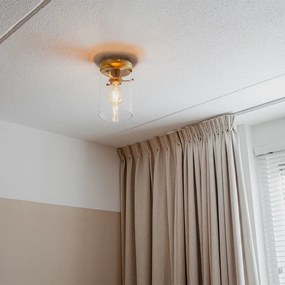 Moderné stropné svietidlo bronzové so sklom - Dome