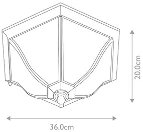 Elstead NE8-M - Vonkajšie stropné svietidlo NEW ENGLAND 2xE27/60W/230V IP44