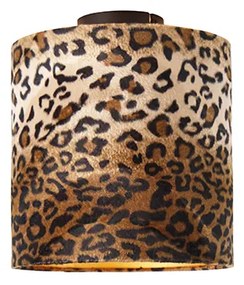 Stropné svietidlo matný čierny odtieň leopardia potlač 25 cm - Combi