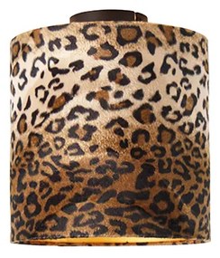 Stropné svietidlo matný čierny odtieň leopardie prevedenie 25 cm - Combi