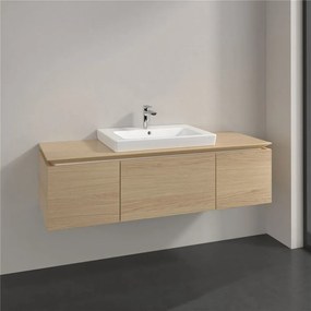 VILLEROY &amp; BOCH Legato závesná skrinka pod umývadlo (umývadlo v strede), 3 zásuvky, 1200 x 500 x 380 mm, Nordic Oak, B68200VJ