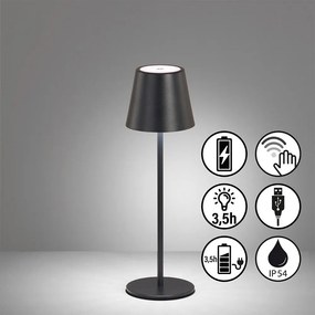 Čierna LED stolová lampa s kovovým tienidlom (výška 36,5 cm) Viletto – Fischer &amp; Honsel
