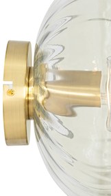 Art Deco nástenná lampa zlatá so sklom - Ayesha