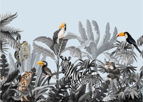 Obraz zvierat v tropickom lese (70x50 cm)