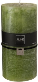 Oválna zelená sviečka XXL - 10 * 10 * 20 cm