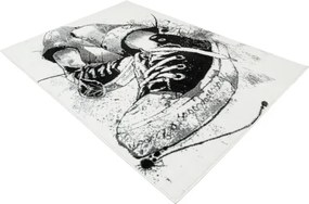 Koberec Lima 9365A biely / čierny