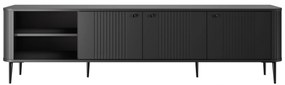 TV stolík Vesper 3D 187 cm - čierny / čierne nohy