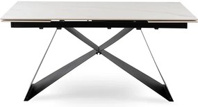 Rozkladací stôl ROCCO 160–240 cm Biely mramor / Čierna