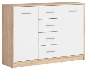 BRW Príborník NEPO PLUS KOM2D4S dub sonoma/biela