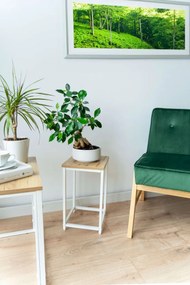 Květinový stojan Loft Arben 40 cm bílý/dub Craft
