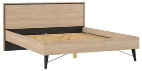 Dvojlôžková posteľ v dekore duba s roštom 160x200 cm v prírodnej farbe Ry – Tvilum