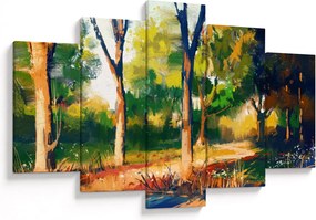 Obraz lesa v letnom slnku, maľba (150x105 cm)
