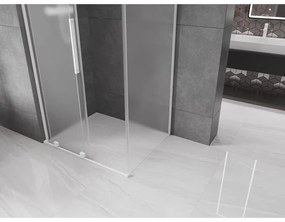 Mexen Velar L, sprchový kút s posuvnými dverami 120 x 110 cm, 8mm sklo námraza, biela matná, 871-120-110-33-20