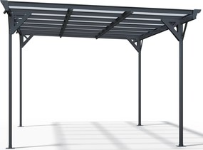 Prístrešok na auto BestBerg BBCP-CH500 / 15,3 m² / 503 × 305 × 232 cm / antracit/sivá