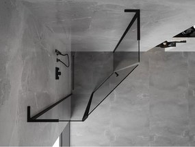 Mexen Mist L, päťuholníkový sprchový kút s krídlovými dverami, 80 x 80 cm, 8mm číre sklo, čierny profil, 8A8L-080-080-70-00