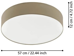 Hnedé LED stropné svietidlo s textilným tienidlom ROMAO 3 – EGLO