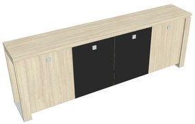 Nízka skriňa Verno+ 260 x 46 x 90 cm, kombinované dvere, agát / čierna