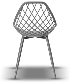 Stolička LUGO šedá - moderná, priesvitná, do kuchyne / záhrady / kaviarne