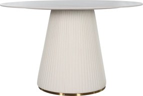 Jedálenský stôl Modig 120 cm eko koža ecru/mramor
