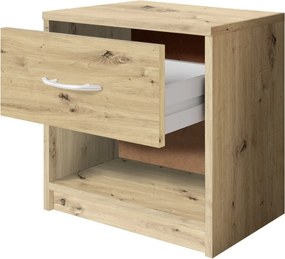 Nočný stolík s 1 zásuvkou Pepe, dub artisan