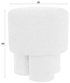 Taburet z textílie buklé v tehlovej farbe Marcos – White Label