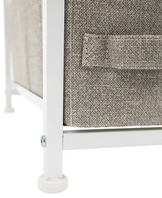 Komoda OFELIA s látkovými zásuvkami, biela