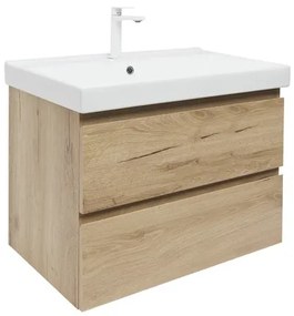 Kúpeľňová skrinka 2 zásuvky s umývadlom SAT B-Way 79x50x45 cm dub matný BWAY280OAKU1BBI, 1 ks