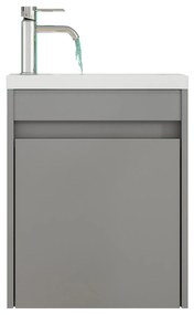 Nástenná skrinka s umývadlom Houseland Zendi 40 cm sivá