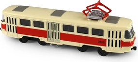 RAPPA Kovová česká retro električka Tatra T3 s otváracími strednými dverami - 16 cm - červená