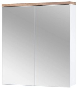 Kúpeľňová závesná skrinka BALI biela so zrkadlom 60 cm