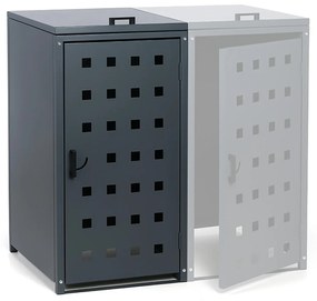 Prístrešok na popolnicu do objemu 120 l, 114 x 57 x 62,3 cm, prístavný, sivá