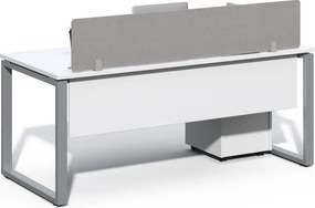 Kancelársky stôl s kontajnerom Houseland Prime Max 01 180 cm biely