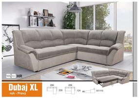 Rohová sedacia súprava DUBAJ XL, pravá, sivá (monolith 97)