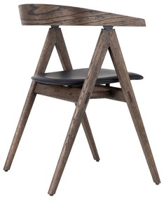 Čierna/hnedá jedálenská stolička z dubového dreva Ava – Gazzda