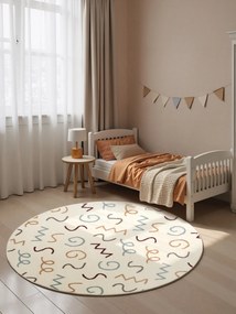 Hanse Home, Detský koberec Adventures 106422 Cream Multicolor kruh, 160x160 (priemer) kruh, viacfarebná, detská izba