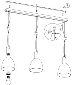 Eglo 99314 - Luster na lanku LEBALIO 3xE27/40W/230V