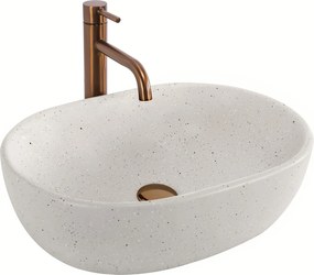 Rea Amelia, umývadlo na dosku 480x345x135 mm, imitácia kameňa-piesková, REA-U8480