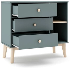 Detská komoda sivozelená 90x81x40 cm Esteban – Marckeric