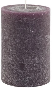 Fialová široká sviečka Macon Rustic plum - Ø 10*15cm/ 90h