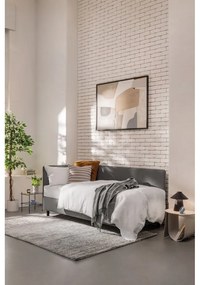 Sivá čalúnená jednolôžková posteľ s úložným priestorom s matracom 120x200 cm Avela – Bonami Selection