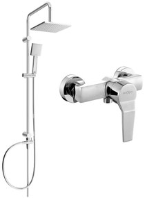 Mexen Tord sprchová súprava s ručnou a dažďovou sprchou + sprchová batéria Caro, chrómová, 746640200-00