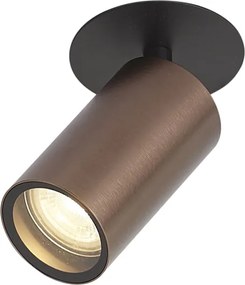 Moderné zapustené bodové svietidlo tmavý bronz GU10 50mm IP44 - Chels