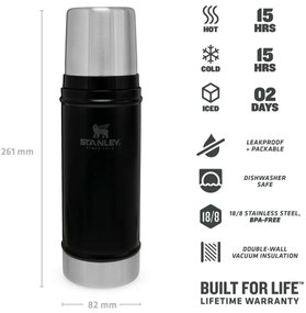 Stanley Termoska Legendary Classic 470 ml čierna mat, 0,47 l