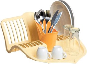 BAMA Plastový odkapávač na riad SCOLAPIATTI, farba žltá