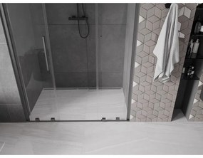 Mexen Velar Duo, posuvné dvere do otvoru 160x200 cm, 8mm číre sklo, grafitová matná, 871-160-000-02-66