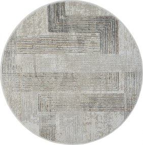 Kusový koberec My Way CA60058 creme kruh, 120x120 (priemer) kruh, šedá, chodba / predsieň, My Flair