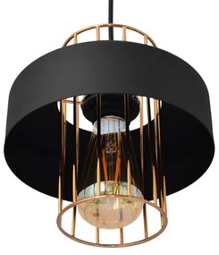 Luster na lanku VOLTA 1xE27/15W/230V čierna/zlatá